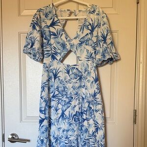Blue Floral Women's Dress